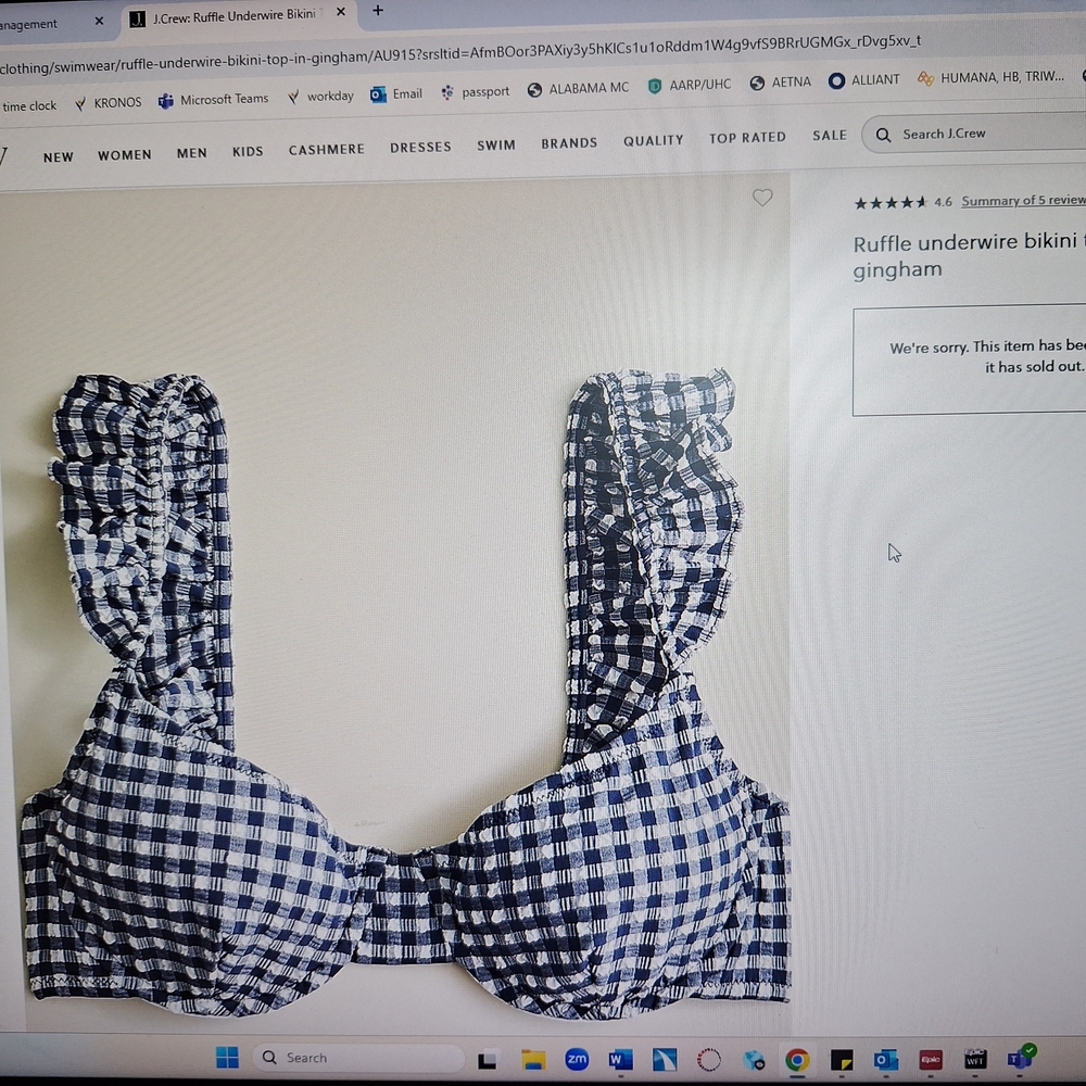 J. Crew Blue and White Bikini Swimwear